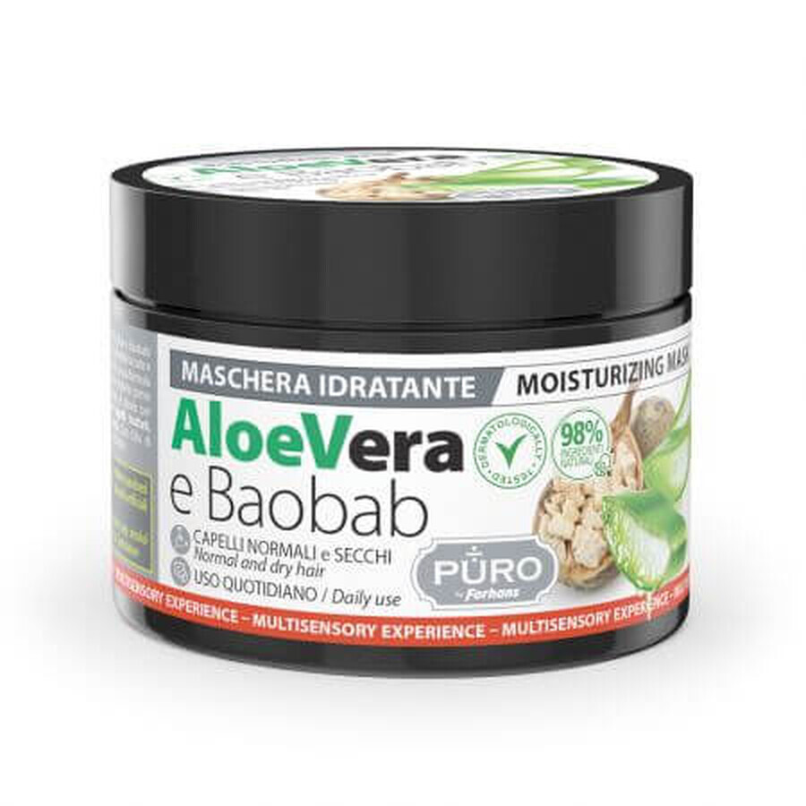 Masca de par cu aloe si ulei de baobab, 250 ml, Puro by Forhans