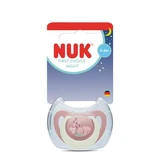 Chupete de noche Nuk First Choice, rosa, conejito, 0-6 meses, 1 unidad