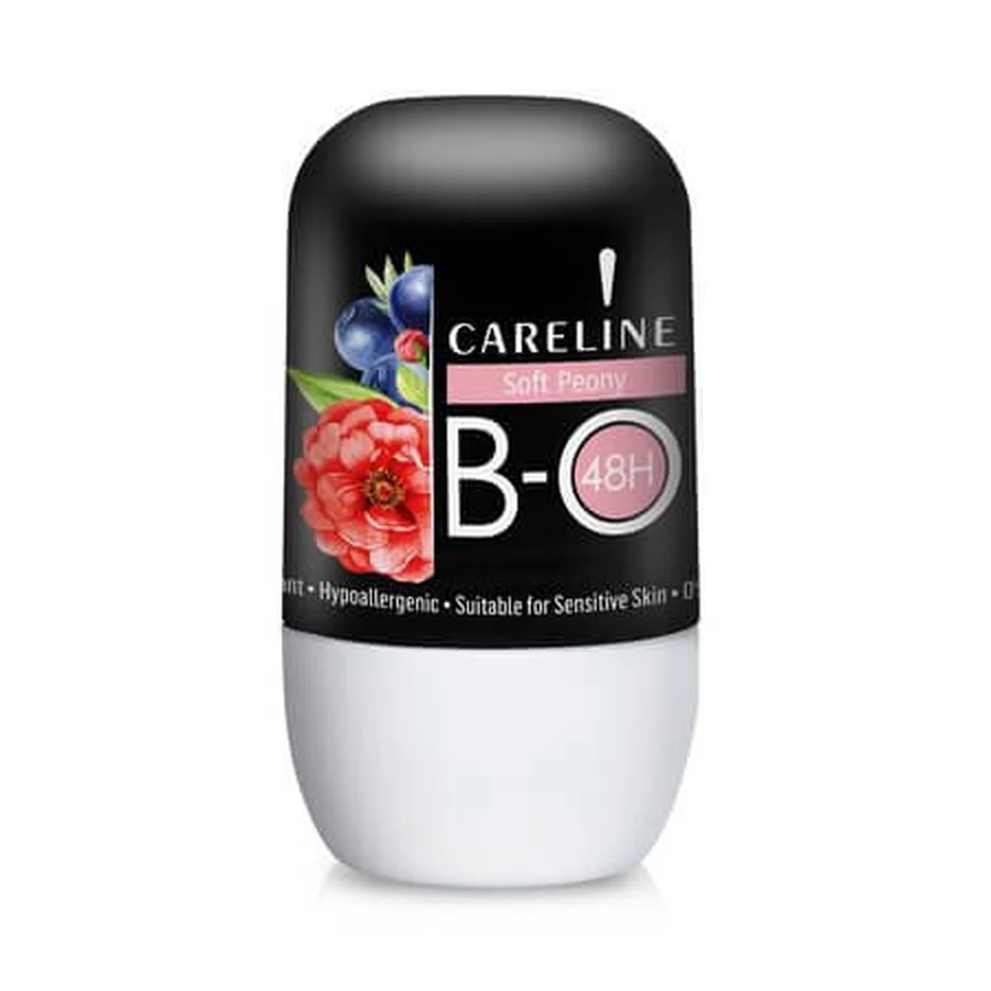 Roll-On Antiperspirant Deodorant, Soft Peony, 75 ml, Careline