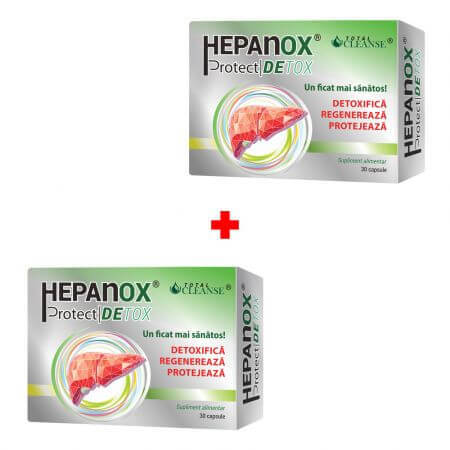 Hepanox Protect Entgiftungspaket, 30 Kapseln + 30 Kapseln, Cosmo Pharm