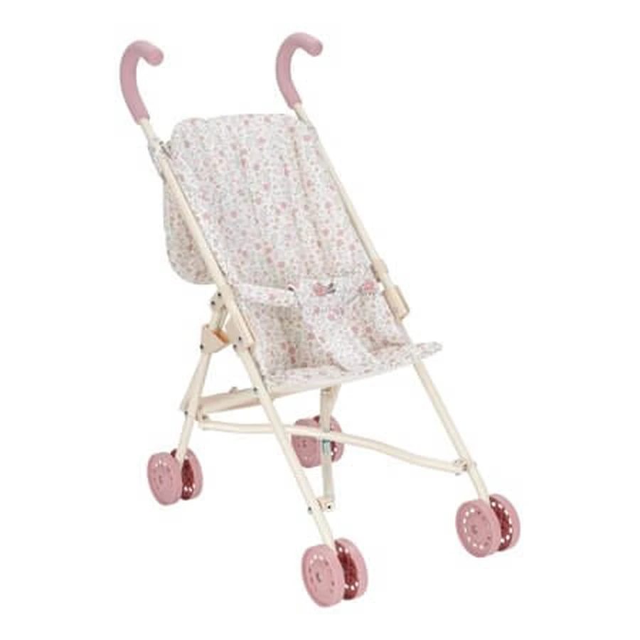 Metal Doll Stroller, White, Ages 3+, Little Dutch