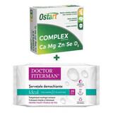 Ostart Complex Paket, 30 Tabletten, Fiterman Pharma + Ideale Reinigungstücher, 20 Stück, Doktor Fiterman