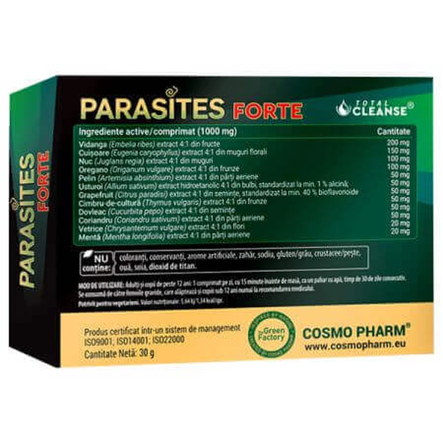 Set Parasites Total Cleanse, 30 + 30 filmomhulde tabletten, Cosmopharm