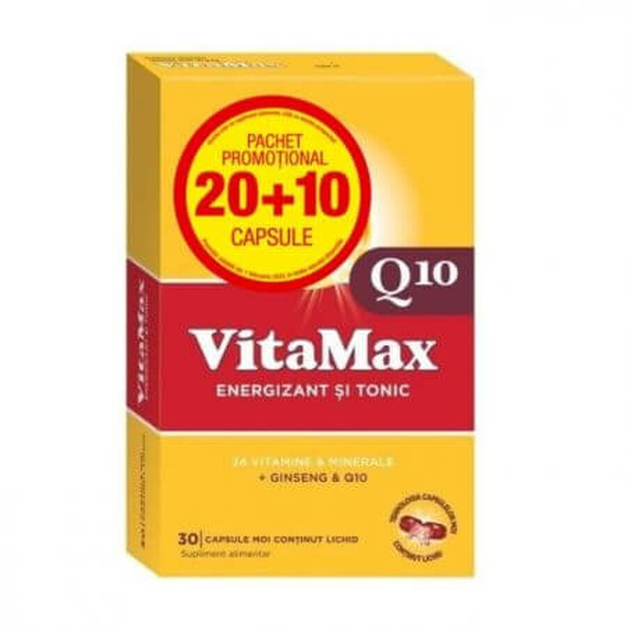 Vitamax Q10 Energie Tonikum, Packung 20 + 10 Kapseln, Perrigo