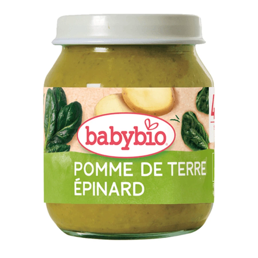 Puré de patatas y espinacas ecológicas, a partir de los 4 meses, 130 g, Babybio