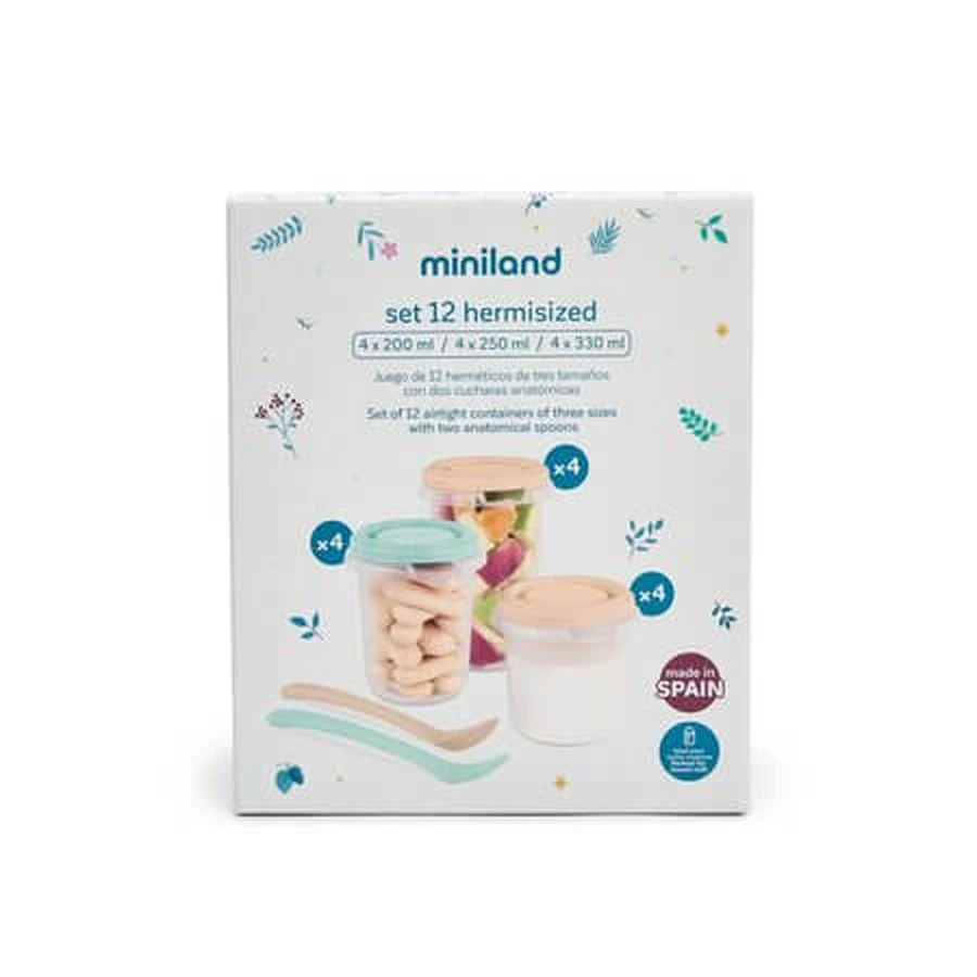 Set of 12 airtight food storage containers, Dreamland, Miniland