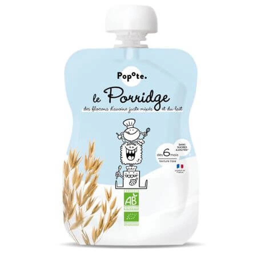 Yaourt bio et bouillie d'avoine, à partir de 6 mois, 100 g, Popote