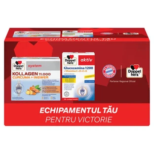 Kollagen 11000 Kurkuma + Gember en Glucosamine 1200-pak, 30 ampullen + 30 tabletten, Doppelherz