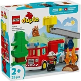Feuerwehrwagen mit Schlauch und Feuerwehrmann, ab 2 Jahren, 10473, Lego Duplo