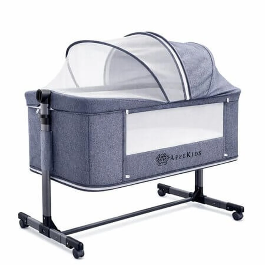 Lettino da affiancare 4 in 1 Dreamy, grigio, 0–12 mesi, AppeKids