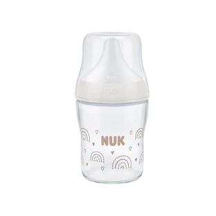 Biberon in vetro a temperatura controllata Perfect Match, 120 ml, Flow S, Rainbow, Nuk