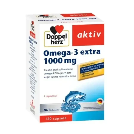 Value Pack: 2 x Doppelherz Aktiv Omega 3 Extra 1000 mg x 120 capsules + 60 capsules