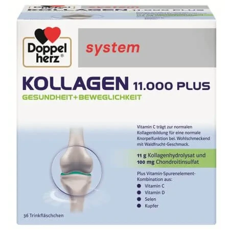 Doppelherz System Collagen 11.000 Plus Vorteilspackung, 2 x 36 Kapseln