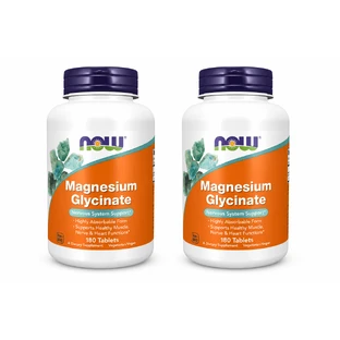 Now Foods: glicinato de magnesio, 2 envases de 180 comprimidos