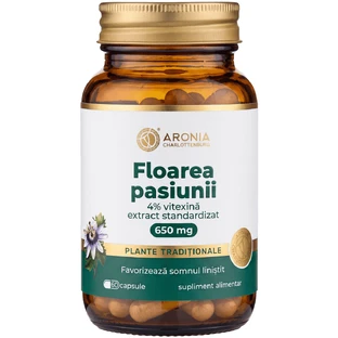 Floarea pasiunii 650 mg — 60 capsule cu extract concentrat din plantă, pentru somn liniștit, calm și susținere în perioadele de stres | Plante Tradiționale