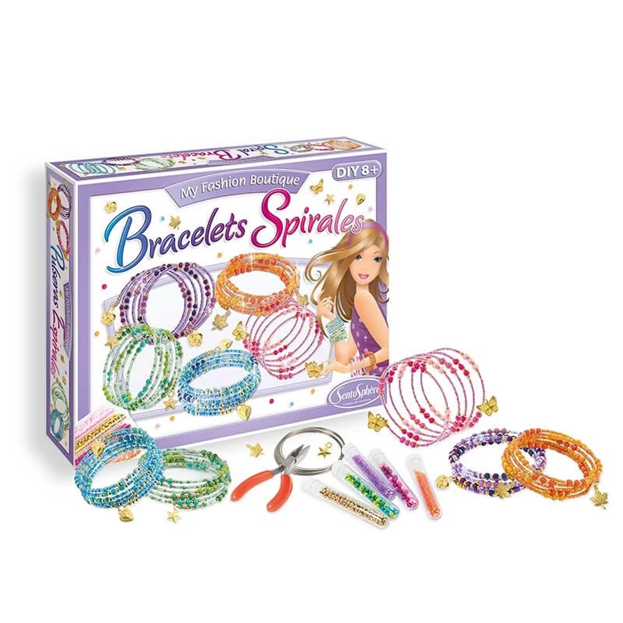 Kit creativ cu perle din sticla - Bratari spirala - Sentosphere
