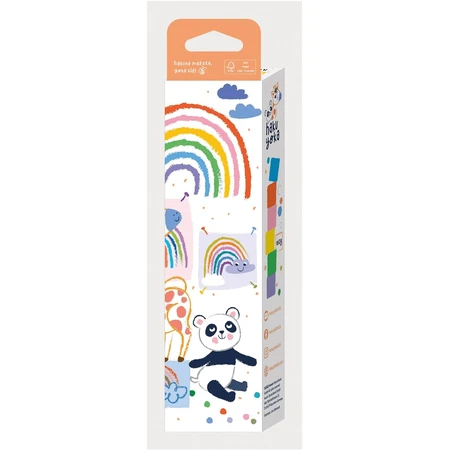 Set de 6 creioane cerate in forma de cub, Haku Yoka - culori curcubeu