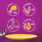 WHISKAS 1+ Poultry Feasts Selectii, Pasăre, plic hrană umedă pisici, (în aspic), multipack, 85g x 80