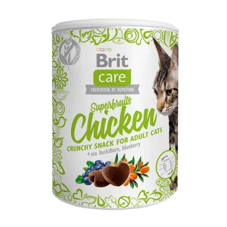BRIT Care Snack Superfruits, Huhn und Sanddorn, getreidefreie Katzenleckereien, 100 g