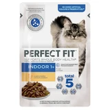 PERFECT FIT Cat Indoor 1+, Huhn, Nassfutter für Katzen im Beutel (in Soße), 85 g