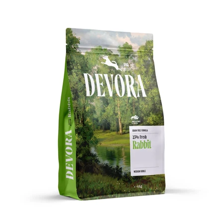 DEVORA Monoprotein, XS-XL, Lapin, croquettes pour chien sans céréales à protéine unique, 4 kg