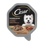 CESAR Country-Style Stoofpotje, kalkoen, rundvlees en kruiden, nat hondenvoer in een bakje (in eigen sappen), 150 g