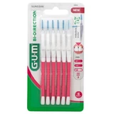 GUM 2614 Bi-Direction Interdental Brushes with Handle, Red, 1.2 mm, 6 pcs.