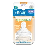 Dr. Brown's | Teta de silicona para biberones de boca ancha, a partir de los 9 meses, nivel 4 | Paquete de 2 unidades