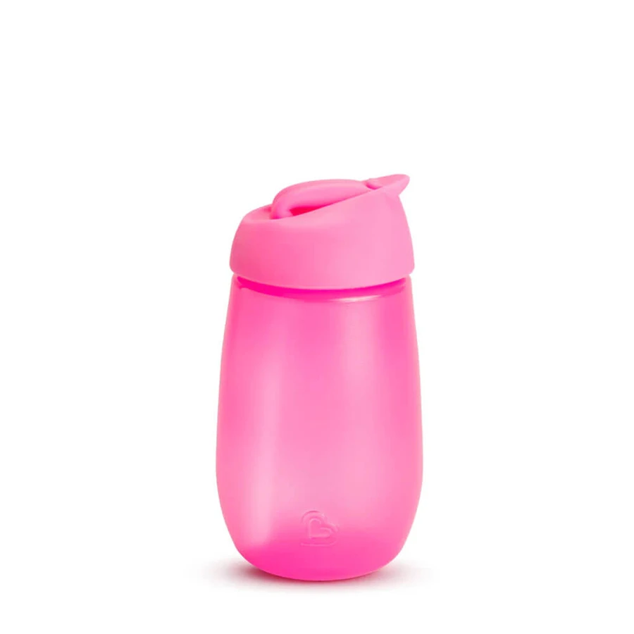 Munchkin | Eenvoudige, hygiënische drinkbeker met rietje (vanaf 12 maanden) Roze 10 oz 296 ml | 1 stuk