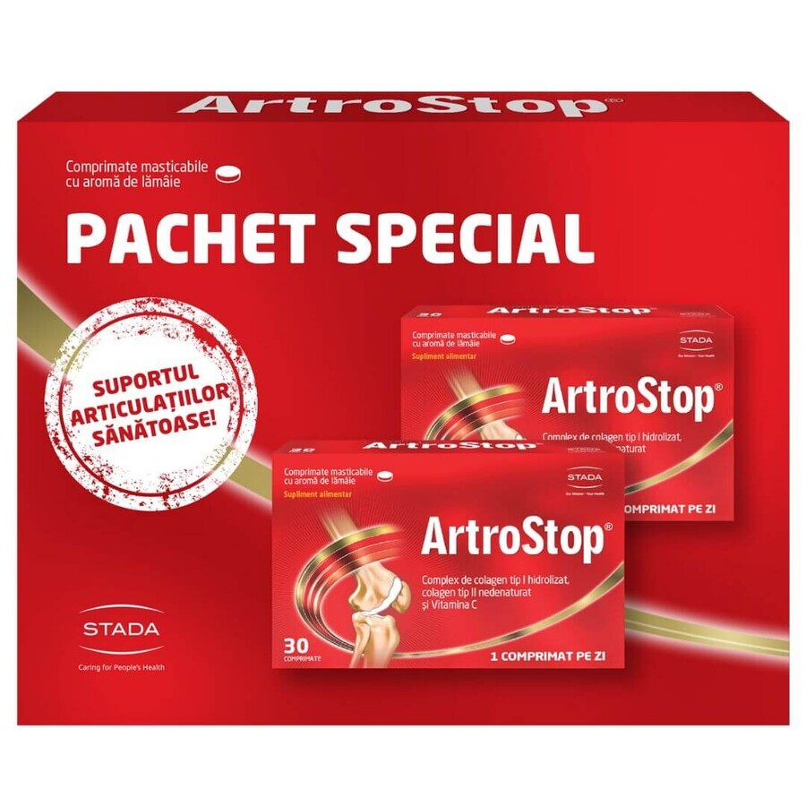 Pachet Artrostop Colagen, 30+30 comprimate, Stada