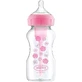 Dr. Brown's | Options+ Wide Neck Anti-Colic Plastic Baby Bottle with Silicone Nipple, 270 ml, 0m+, Pink Flowers | 1 pc