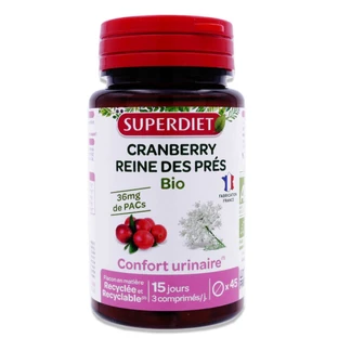SUPERDIET BIOLOGISCHE CRANBERRY EN MOERASBLOEM 45 TABLETTEN