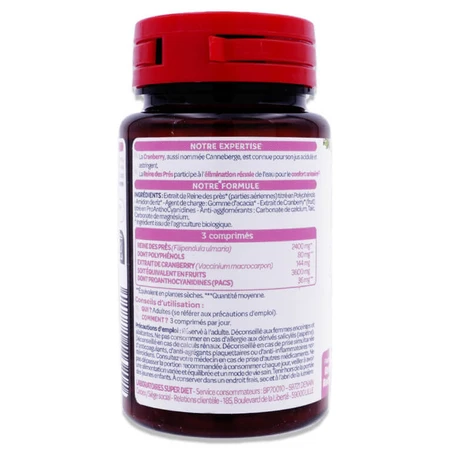 SUPERDIET BIOLOGISCHE CRANBERRY EN MOERASBLOEM 45 TABLETTEN