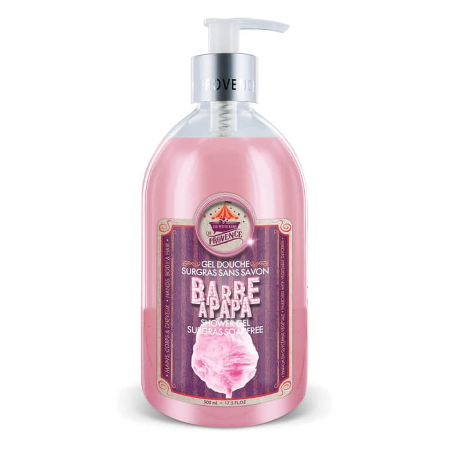 LES PETITS BAINS DE PROVENCE ZEEPVRIJE DOUCHEGEL VOOR KINDEREN "BARBE A PAPA" 500 ML