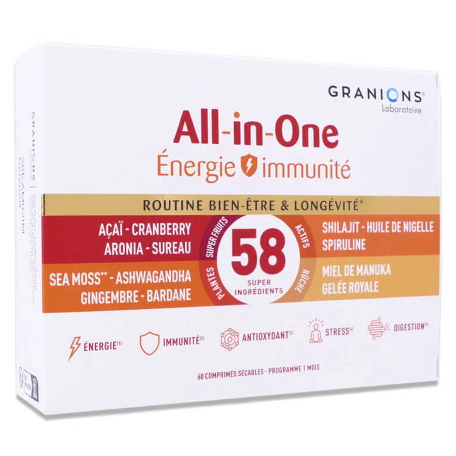 GRANIONS ALL-IN-ONE – ENERGIA I ODPORNOŚĆ, 60 TABLETEK: ceny i cechy