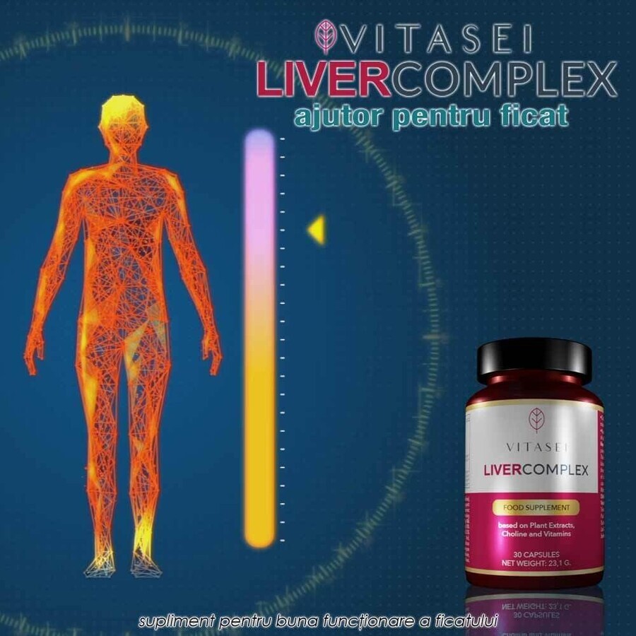 Vitasei Liver Complex - Supliment Pentru Buna Functionare A Ficatului, 30 capsule