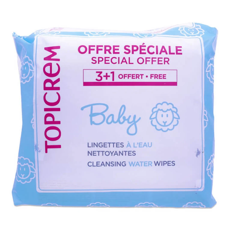 TOPICREM BABY-REINIGUNGSTÜCHER, 3ER-PACK + 1 GRATIS