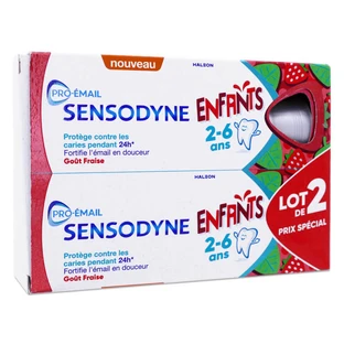 SENSODYNE PRO EMAIL KINDERTANDPASTA MET AARDBEIENSMAAK, 2-PACK (ELK 50 ML)