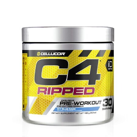 Cellucor C4 Ripped Pre-Workout, Geschmacksrichtung Icy Blue Razz, 180 G