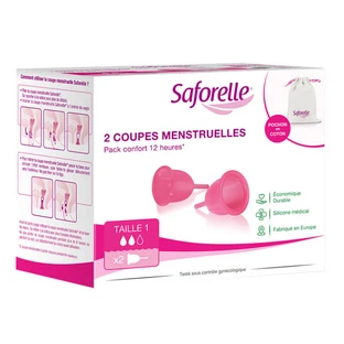 SAFORELLE 2 MENSTRUATIEKOPJES, MAAT 1