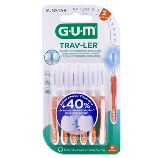 SUNSTAR GUM TRAV-LER 0.9 MM 6 BRUSHES