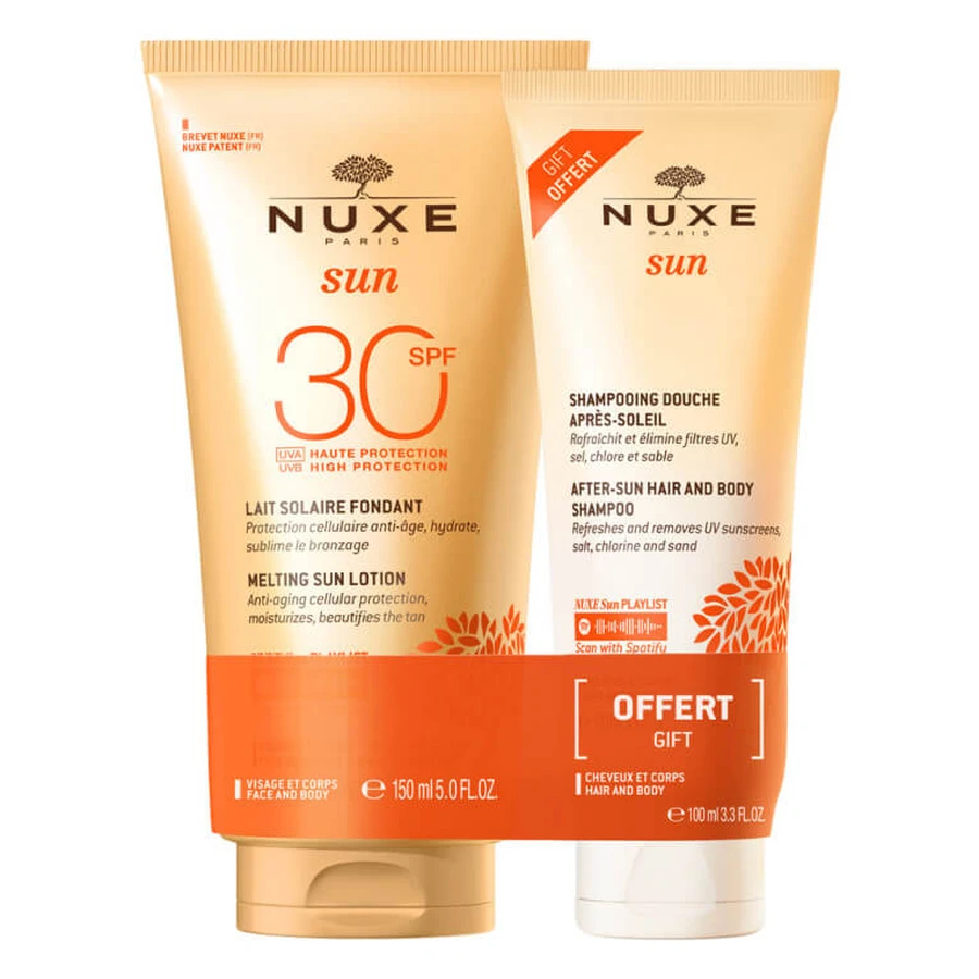 NUXE SUN MELTING SUN MILK LSF 30 150 ml + AFTER-SUN-SHAMPOO & DUSCHGEL 100 ml