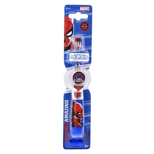 EL SR. WHITE SPIDER-MAN CON UN CEPILLO DE DIENTES BRILLANTE