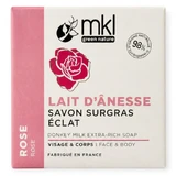 Jabón hidratante de leche de burra MKL con brillo de rosas, 100 g