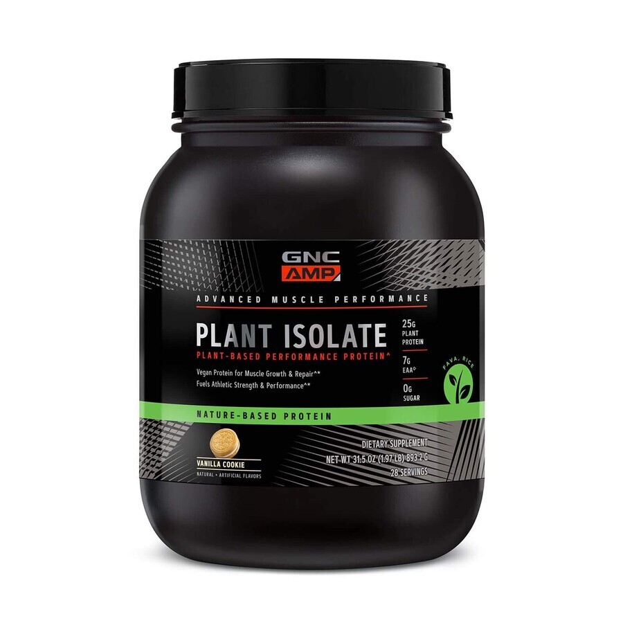 Gnc Amp Pflanze Isolat Vegan Protein mit Vanille-Keks-Geschmack, 893,2 G