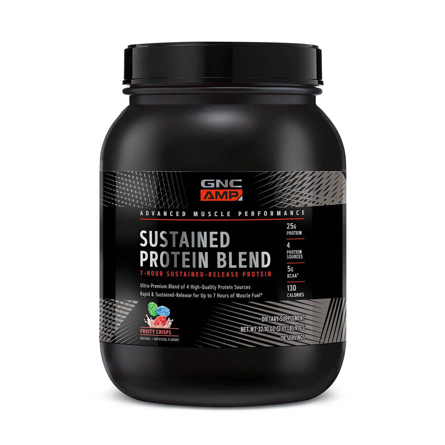 Gnc Amp Sustained Protein Blend Proteinmischung mit fruchtigem Getreidegeschmack, 910 G