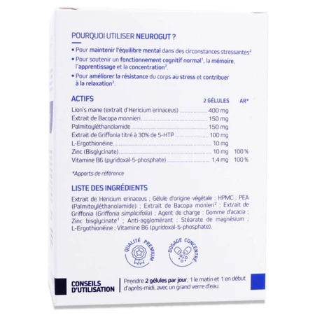 PRESCRIPTION NATURE NEUROGUT MEMOIRE & CONCENTRATION 60 GELULES