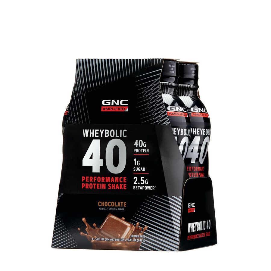 Gnc Amp Wheybolic 40, Schokolade aromatisiert Rtd Protein Shake, 414 Ml