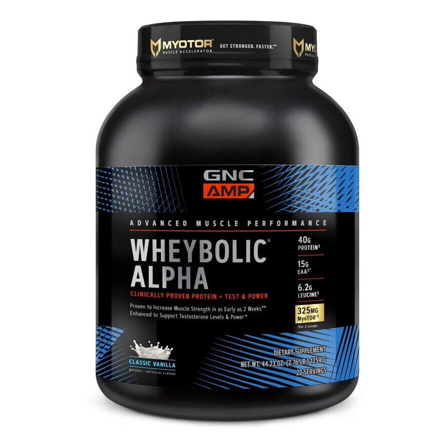 Gnc Amp Wheybolic Alpha, Molkenprotein mit Vanille-Geschmack, 1254 G