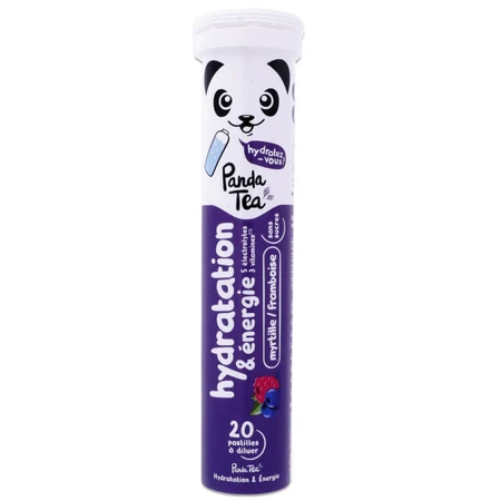 PANDA TEA HYDRATION & ENERGY BLUEBERRY-RASPBERRY 20 TABLETS